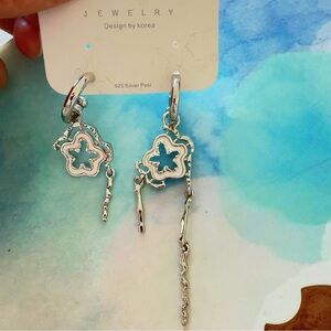 Silver Star Dangle Earrings